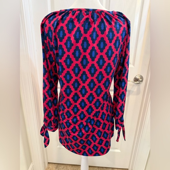 Mud Pie geometric Pink and Blue Tunic Dress size Small - Picture 3 of 7